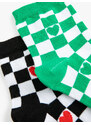 Koton Heart-shaped 2-Pack Socks Set Checkerboard Pattern