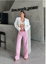Laluvia Pink Premium High Waist Palazzo Trousers