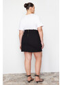 Trendyol Curve Black Denim Skirt With Accessory Detail