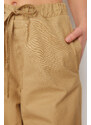 Trendyol Camel Elastic Waist Parachute High Waist Jeans