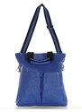 Dámská kožená shopper bag kabelka Mazzini M148 světle modrá
