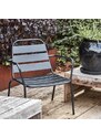 House Doctor Černá kovová zahradní židle Helo s područkami