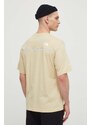 Bavlněné tričko The North Face béžová barva, s potiskem, NF0A87DD3X41