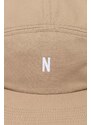 Bavlněná baseballová čepice Norse Projects Twill 5 Panel Cap béžová barva, N80.0126.0966