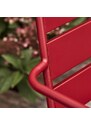 House Doctor Červená kovová zahradní židle Helo s područkami