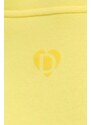 Bavlněná mikina Desigual LOGO dámská, žlutá barva, s kapucí, hladká, 24SWSK43