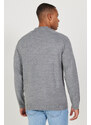 ALTINYILDIZ CLASSICS Men's Gray Standard Fit Regular Cut College Collar Knitwear Cardigan
