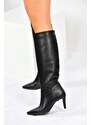 Fox Shoes Women's Black Thin Heeled Boots