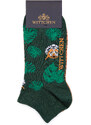 Dámské ponožky s exotickým vzorem Wittchen, zeleno-hnědá, bavlna