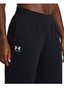 Under Armour Rival Terry Wide Leg Crop Pants | Black/White