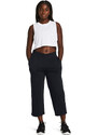 Under Armour Rival Terry Wide Leg Crop Pants | Black/White