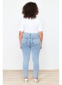 Trendyol Curve Light Blue Tassel Detailed Elastic Skinny Jeans