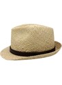 Fiebig Slaměný klobouk s koženou stuhou - Trilby