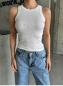 Laluvia White Thick Tapered Halter Neck Long Undershirt