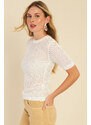 Cool & Sexy Women's White Transparent Knitwear Blouse