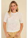 Cool & Sexy Women's White Transparent Knitwear Blouse