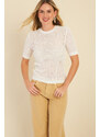 Cool & Sexy Women's White Transparent Knitwear Blouse