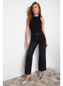 Trendyol Black Stone Detailed High Waist Wide Leg Jeans