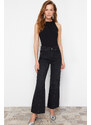 Trendyol Black Stone Detailed High Waist Wide Leg Jeans