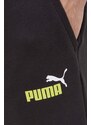 Tepláky Puma černá barva, s potiskem, 586768