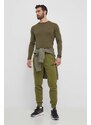 Vlněné tričko s dlouhým rukávem Fjallraven Abisko Wool zelená barva, F87194