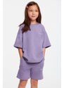 GRIMELANGE Bush Girl's Crew Neck Purple Tracksuit Set