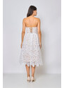 Paris Style Bílé krajkové midi šaty Salma
