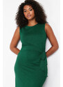 Trendyol Curve Green Faux Lace Detailed Knitted Dress