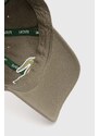 Bavlněná baseballová čepice Lacoste zelená barva, s aplikací