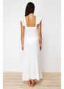 Trendyol Bridal Ecru Maxi Woven Tied Beach Dress