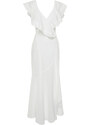 Trendyol Bridal Ecru Maxi Woven Tied Beach Dress