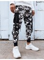 Dstreet Maskáčové bílé jogger kalhoty s ozdobnými prvky
