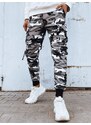 Dstreet Trendy maskáčové bílé jogger kalhoty