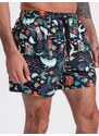 Ombre Men's swim shorts in fish - dark blue