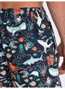 Ombre Clothing Pánské plavecké šortky s rybičkami - tmavě modré V10 OM-SRBS-0125