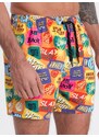 Ombre Men's swim shorts in lettering - multicolor