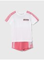 Dětská bavlněná souprava adidas Originals růžová barva
