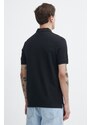 Bavlněné polo tričko HUGO černá barva, s aplikací