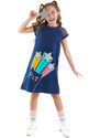 mshb&g Known Cat Girl Navy Blue Dress