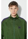 Mikina Needles Track Jacket pánská, zelená barva, s aplikací, NS244