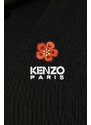 Bavlněná mikina Kenzo Boke Flower pánská, černá barva, s kapucí, s aplikací, FD55SW4424MF.99J
