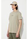 Bavlněné tričko Fred Perry Embroidered T-Shirt béžová barva, s aplikací, M4580.U54