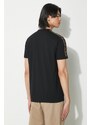 Bavlněné tričko Fred Perry Contrast Tape Ringer T-Shirt černá barva, s aplikací, M4613.U78