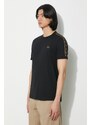 Bavlněné tričko Fred Perry Contrast Tape Ringer T-Shirt černá barva, s aplikací, M4613.U78