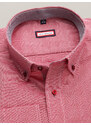 Willsoor Pánská růžová košile slim-fit s šedými kontrastními detaily 16726