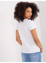 Fashionhunters Bílé tričko s nášivkami BASIC FEEL GOOD