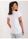 Fashionhunters Bílé bavlněné tričko BASIC FEEL GOOD