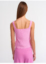 Dilvin 10384 Square Neck Decollete Knitwear Undershirt-Pink