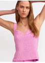 Dilvin 10384 Square Neck Decollete Knitwear Undershirt-Pink