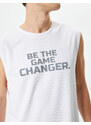 Koton Athletic Singlets, Sleeveless, Slogan Printed Crewneck